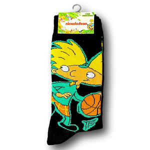 3/$20 Hey Arnold Nickelodeon Funny Novelty Crew Socks - NWT